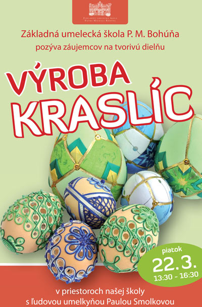 plagát - uputávka na podujatie výroba kraslíc 22. 3. 2013